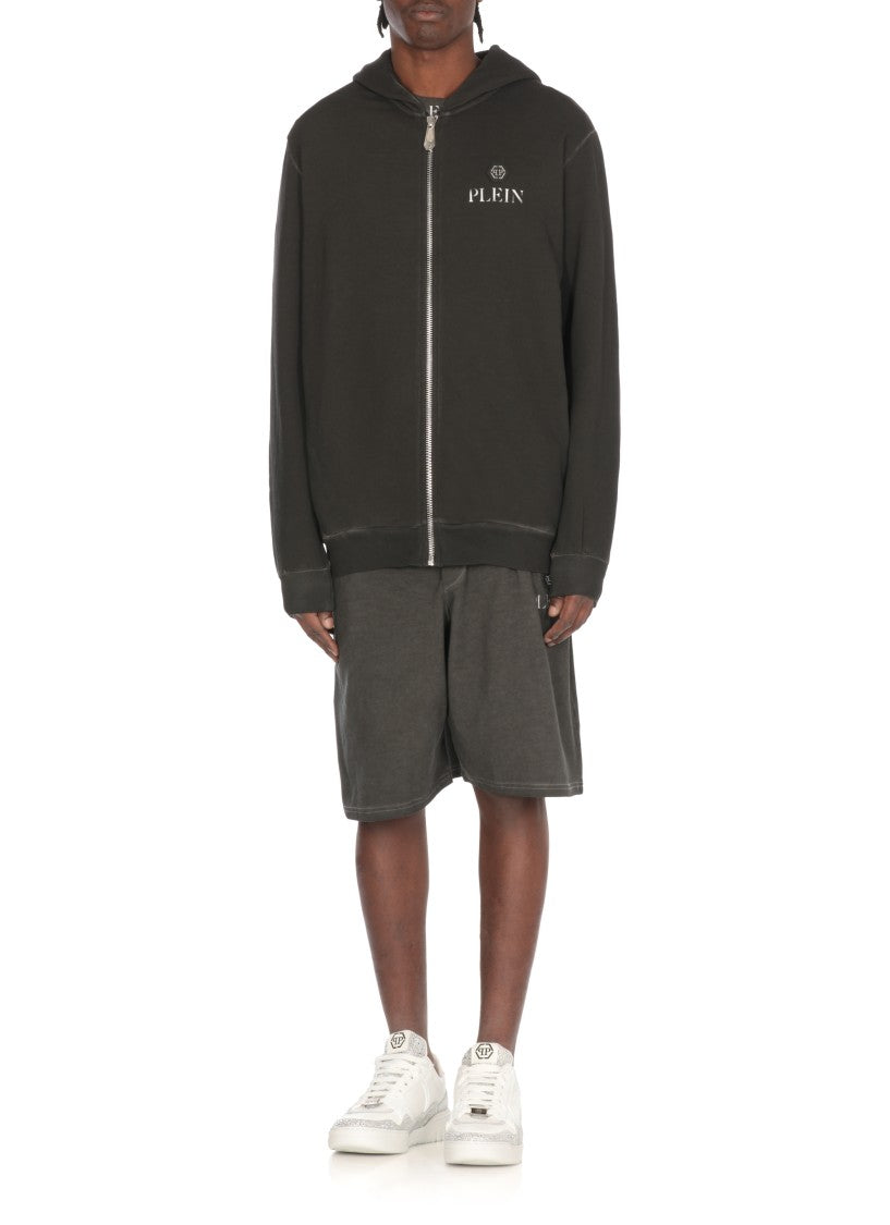 Philipp Plein Black Cotton Hoodie