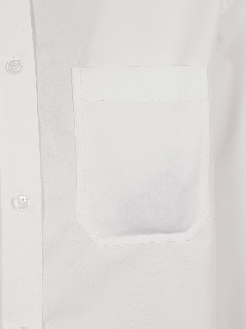 Max Mara Hybrid Overshirt With Pleated Back And Removable Chain