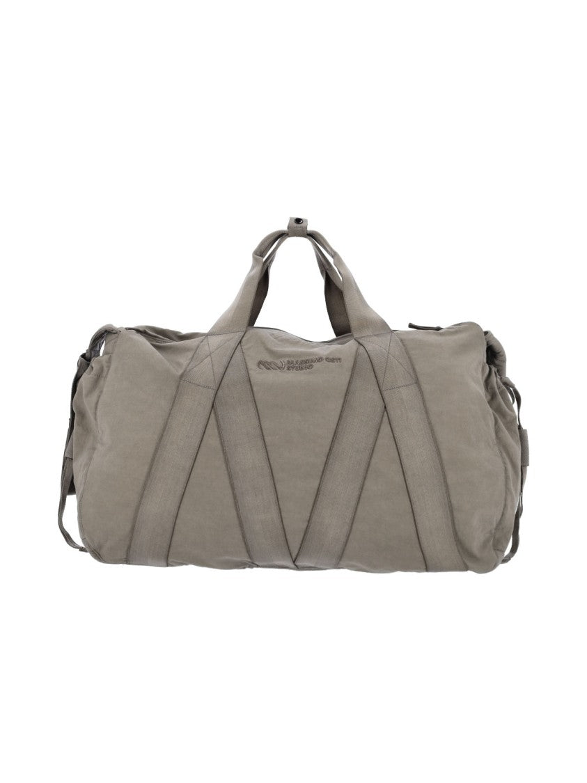 Massimo Osti Studio Taupe Technical Fabric Shoulder Bag