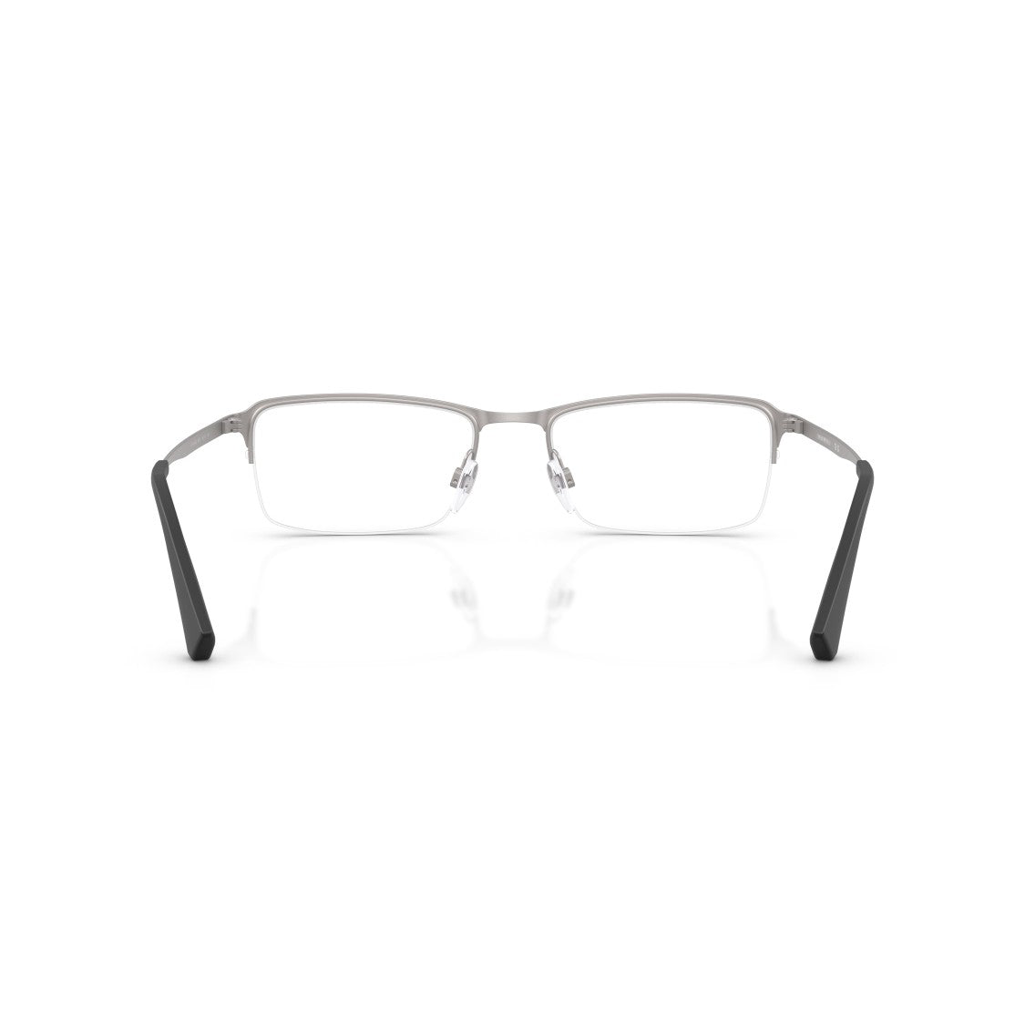 Emporio Armani 0Ea1044td Rectangular Half-Rim Eyeglasses In Matte Silver Titanium