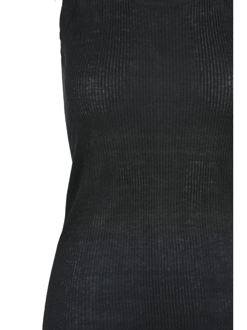 Hira Black Hira Silk-Linen Top