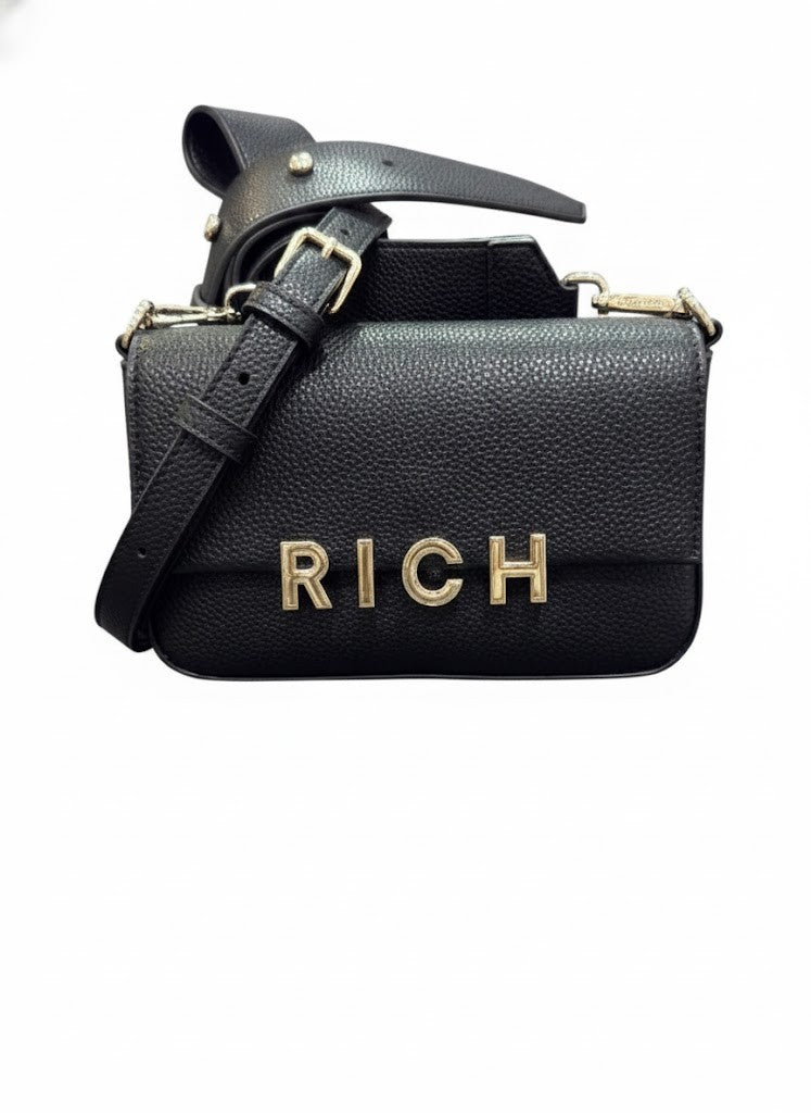Richmond Structured Textured Shoulder Bag With Bold Lettering
