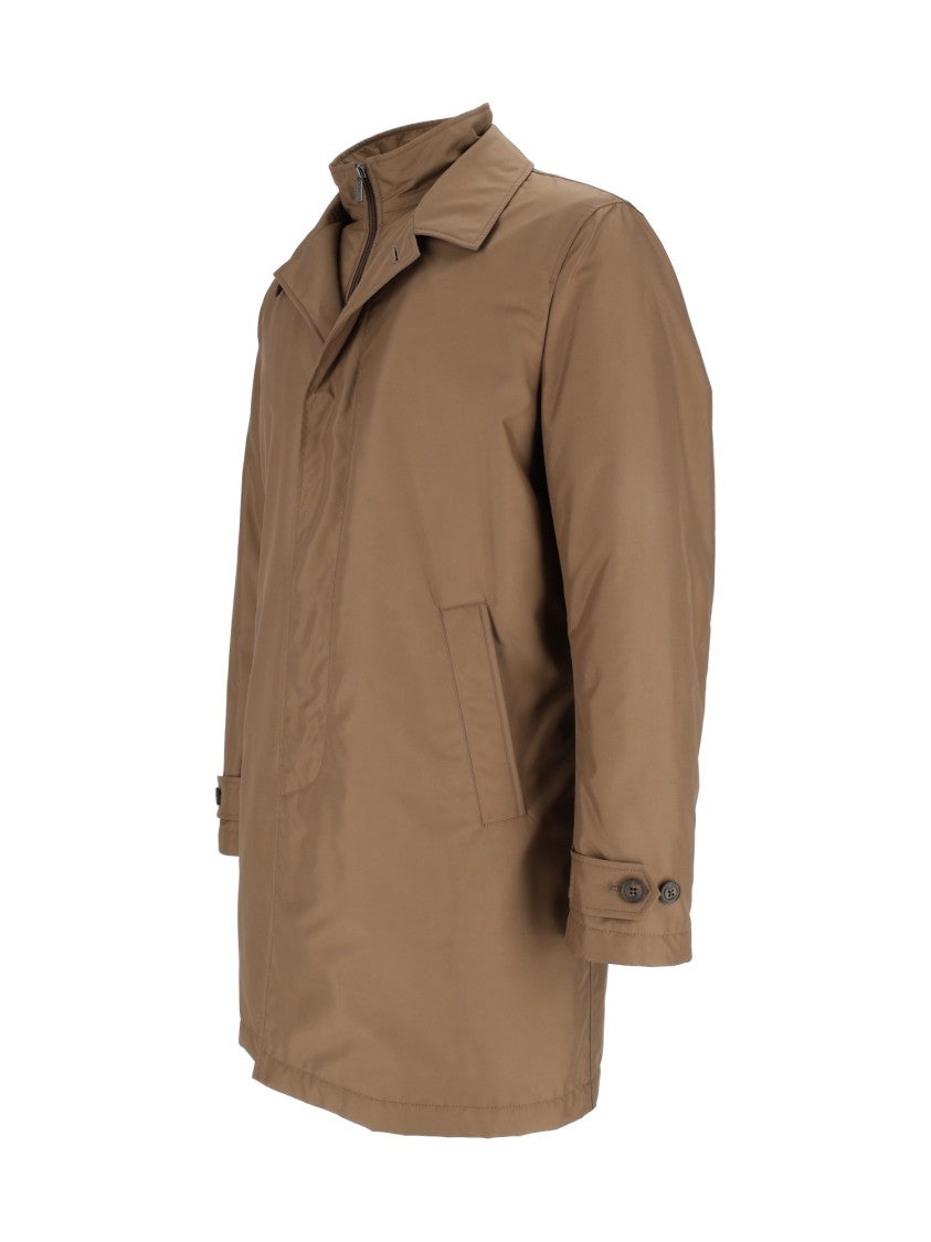 Fay Brown Morning Mid-Length Concealed-Zip Coat