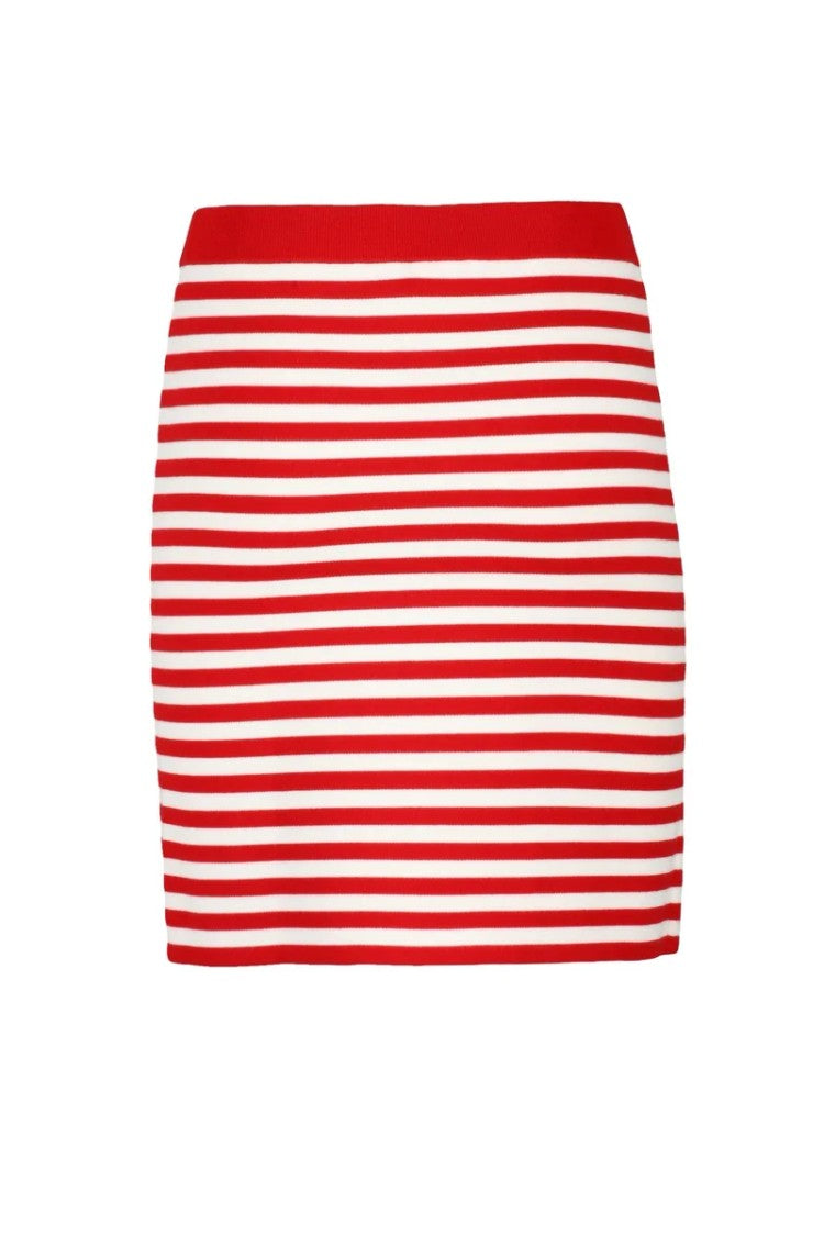 Max Mara Domizia Knit Skirt - Red/White