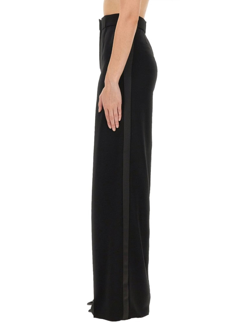 Max Mara High Waist Wide-Leg Pants With Subtle Side Stripe