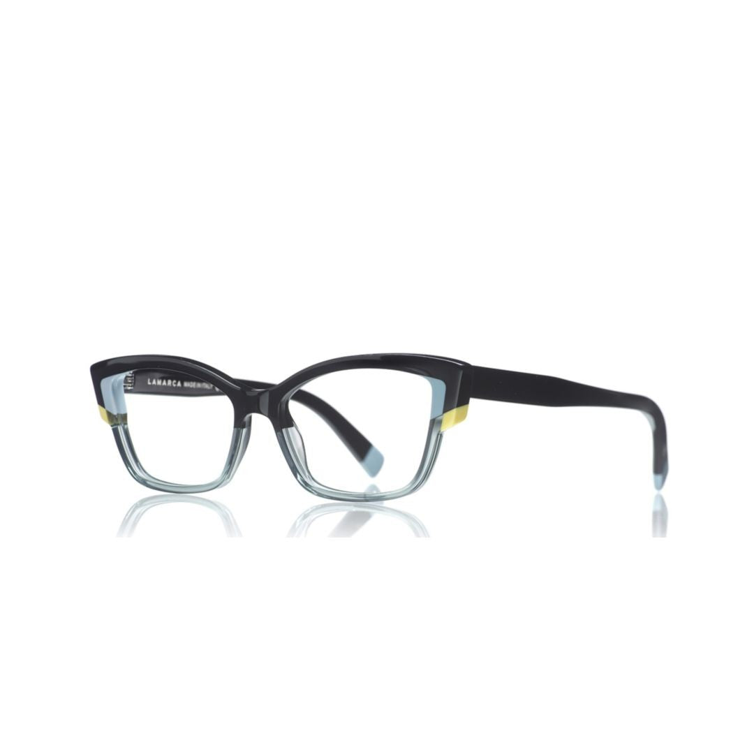Lamarca Fusioni 170 Bold Rectangular Frame Eyeglasses With Translucent Detail