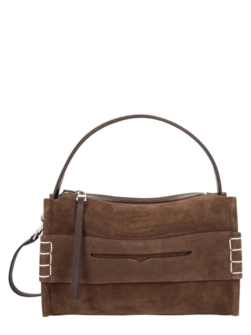 J. W. Anderson Medium Suede Leather Shoulder Bag With Contrast Stitching