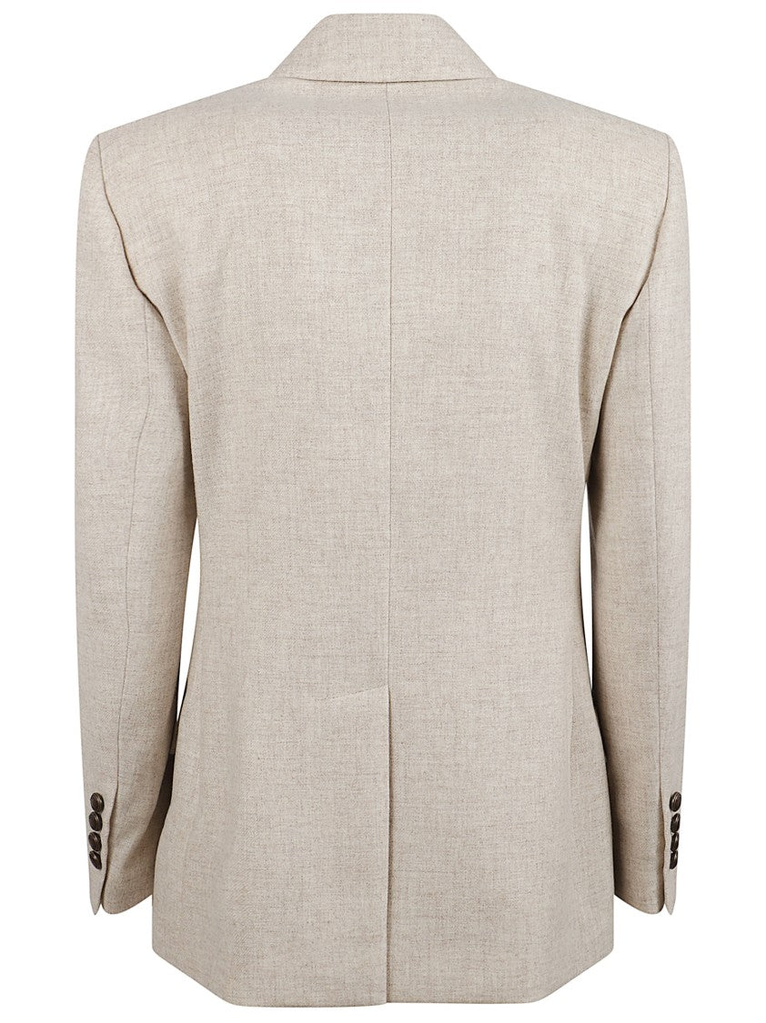 Brunello Cucinelli Double-Breasted Tailored Jacket With Peak Lapels