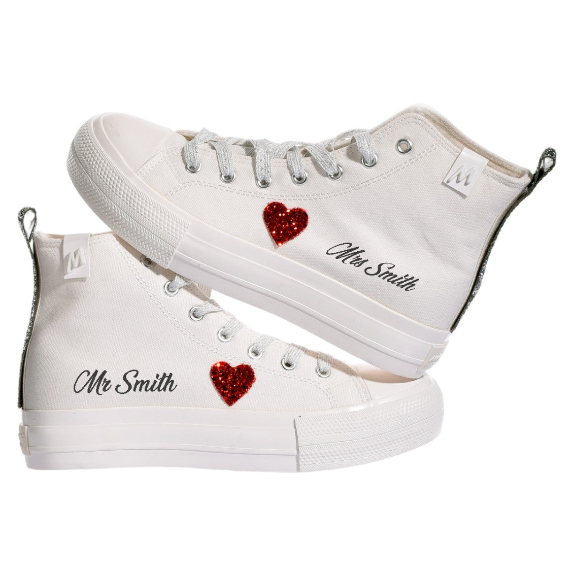 Mimanera White Wedding Personalized Handcrafted Platform Sneakers