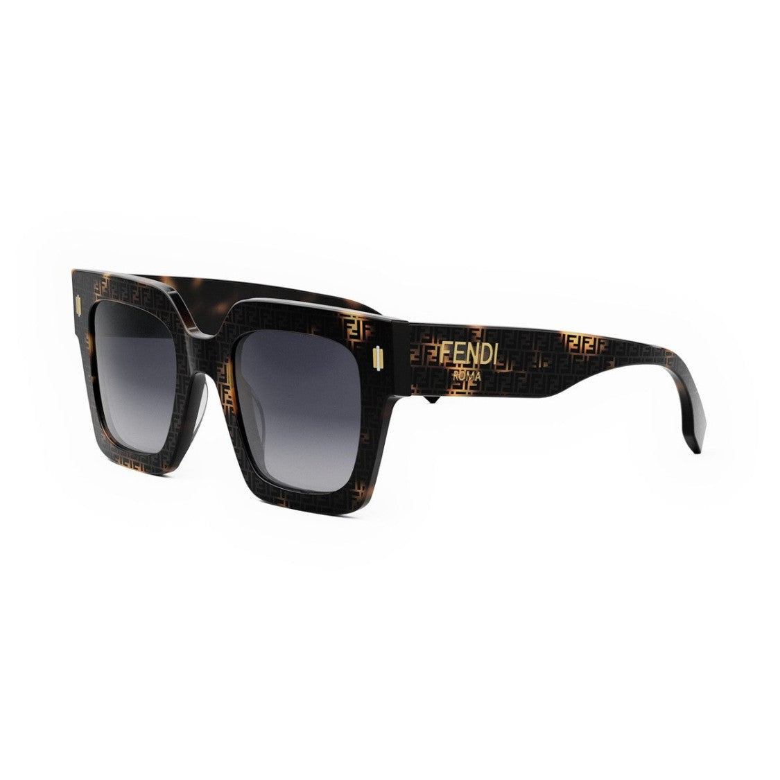 Fendi Havana Fendi Roma Oversized Acetate Sunglasses