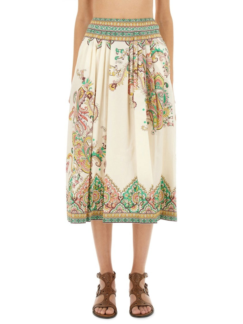 Etro Paisley Print Midi Skirt