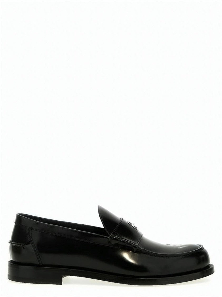 Givenchy Polished Black Calf Leather Loafers With Iconic Emblem