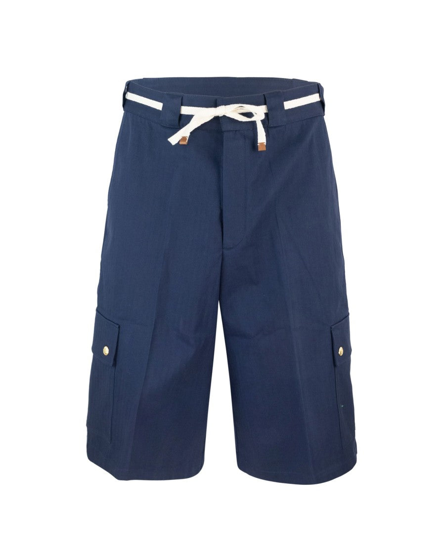 Drôle De Monsieur Chevron Workwear Shorts - Blue