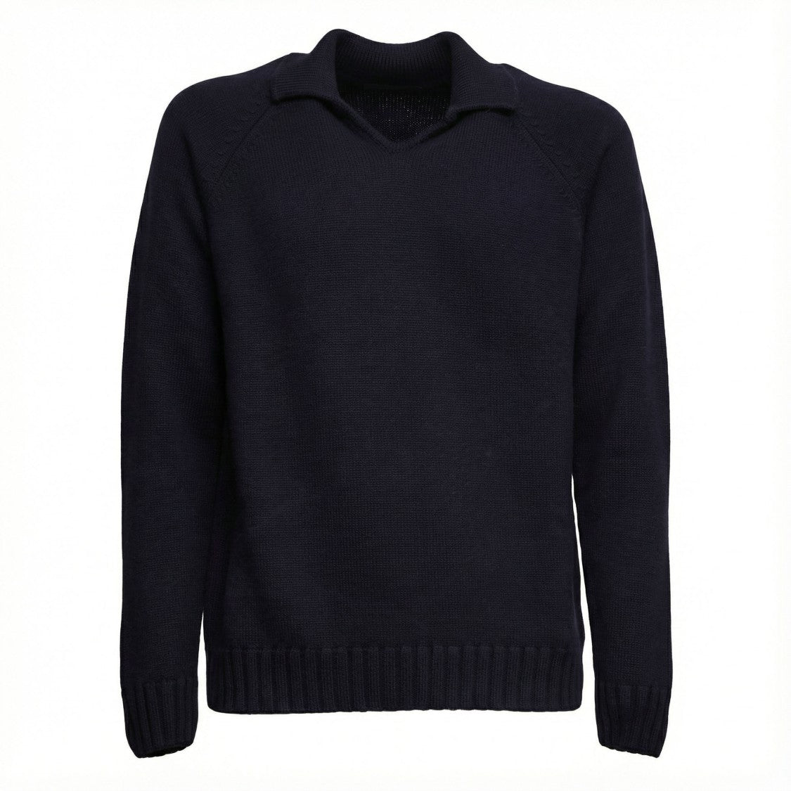 Zanone Blue Notte Slim Fit Wool Polo Sweater