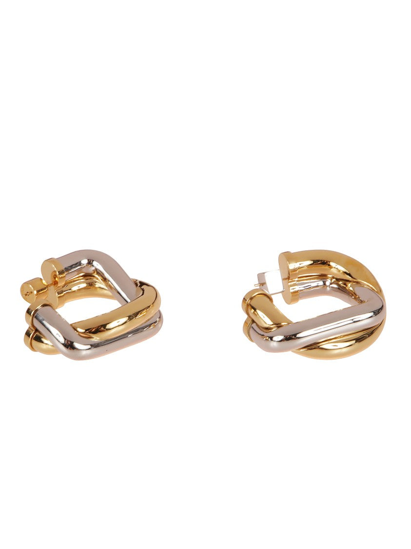 Jacquemus Two-Tone Sculptural Hoop Earrings With Polished Finish