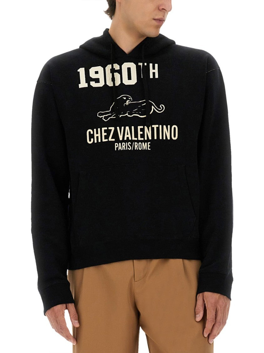 Valentino Classic Black Cotton-Blend Hoodie