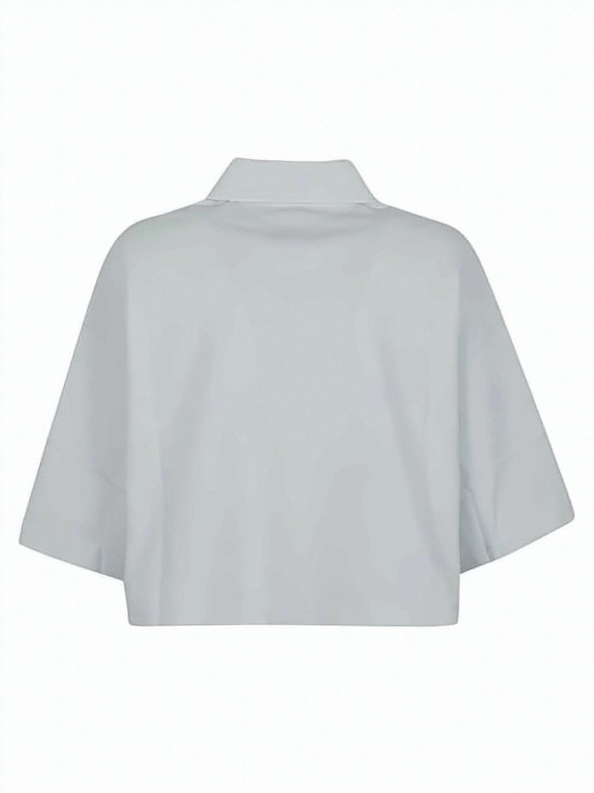 Bottega Veneta Cropped Boxy Polo Shirt With Classic Collar