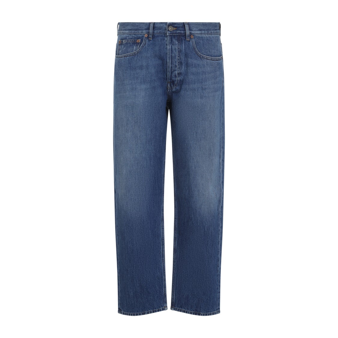 Valentino Washed Blue Cotton 5-Pocket Jeans