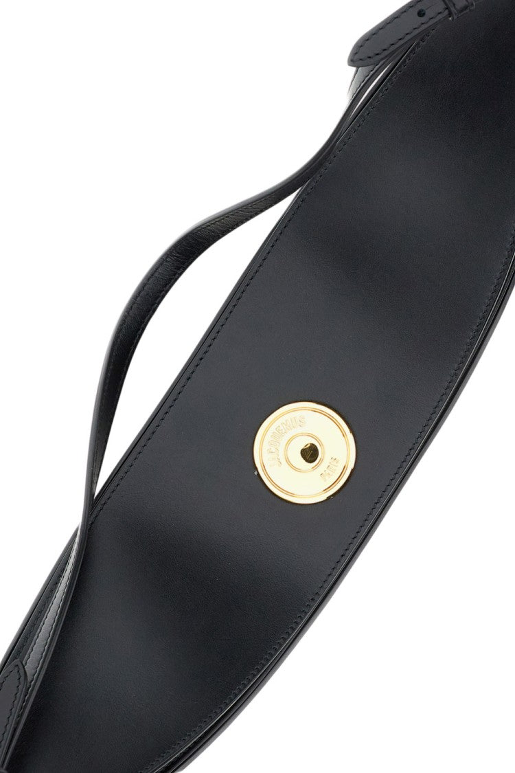 Jacquemus Half-Moon Leather Shoulder Bag With Magnetic Closure