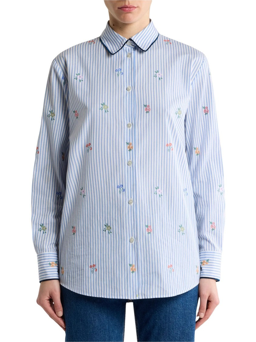 Etro Classic Button-Down Shirt With Floral Prints And Contrasting Trim