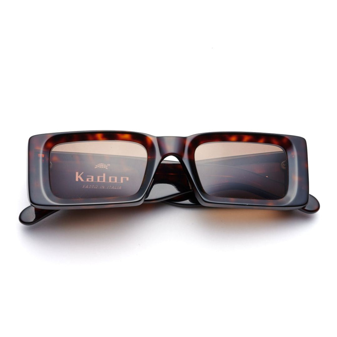 Kador Square Bold Rectangular Tortoiseshell Sunglasses With Tinted Lenses