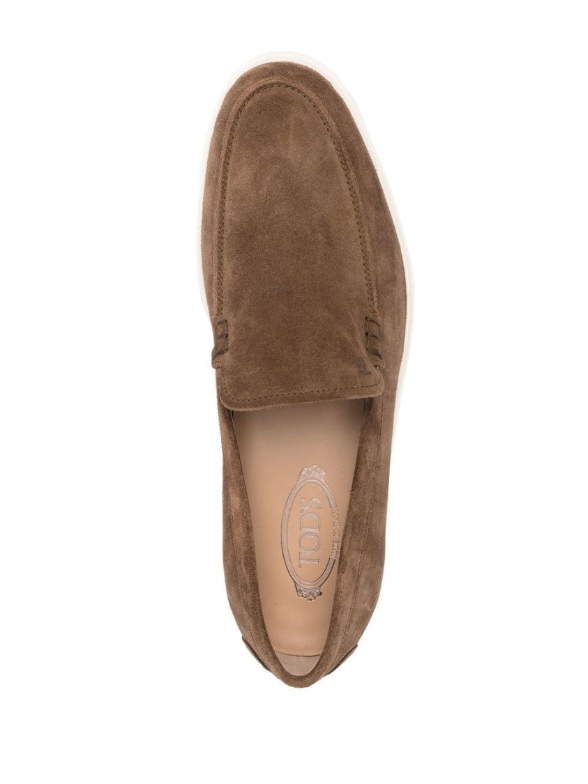 Tod's Brown Suede Moccasin With Refined Slip-On Design