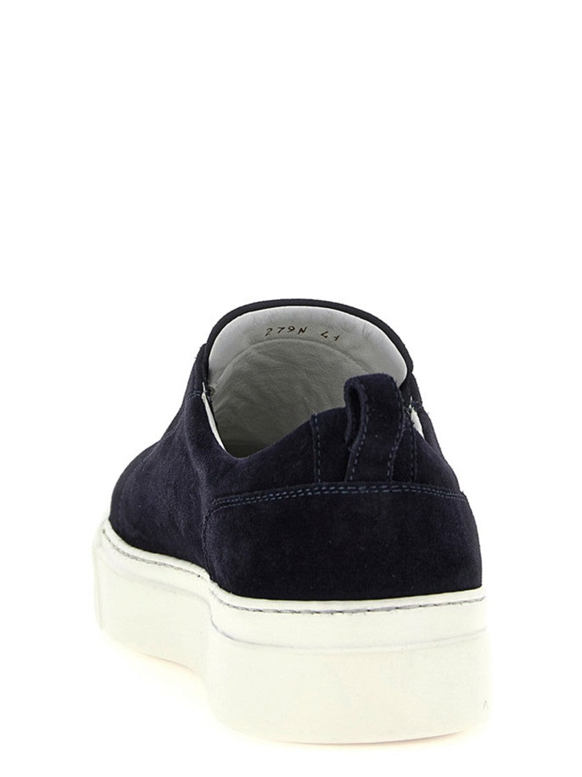 Kiton Slip-On Black Suede Sneakers