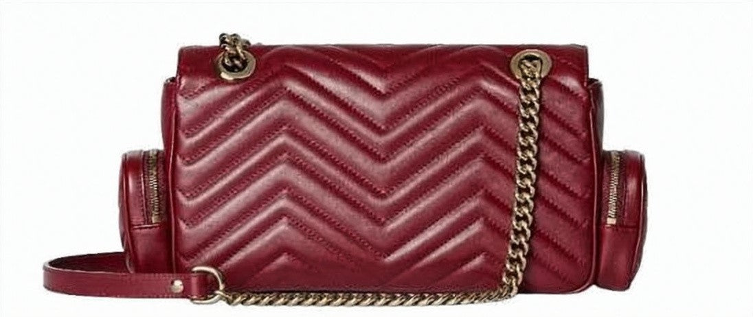 Gucci Quilted Burgundy Leather Tote Bag