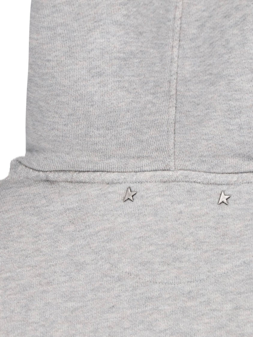 Golden Goose Gray Flag Vintage Cotton Hooded Sweatshirt