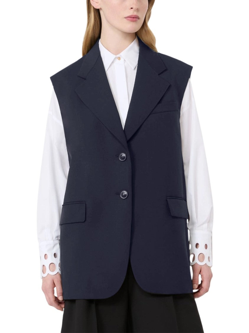 Max Mara Tailored Sleeveless Wide Lapels Dual Button Vest