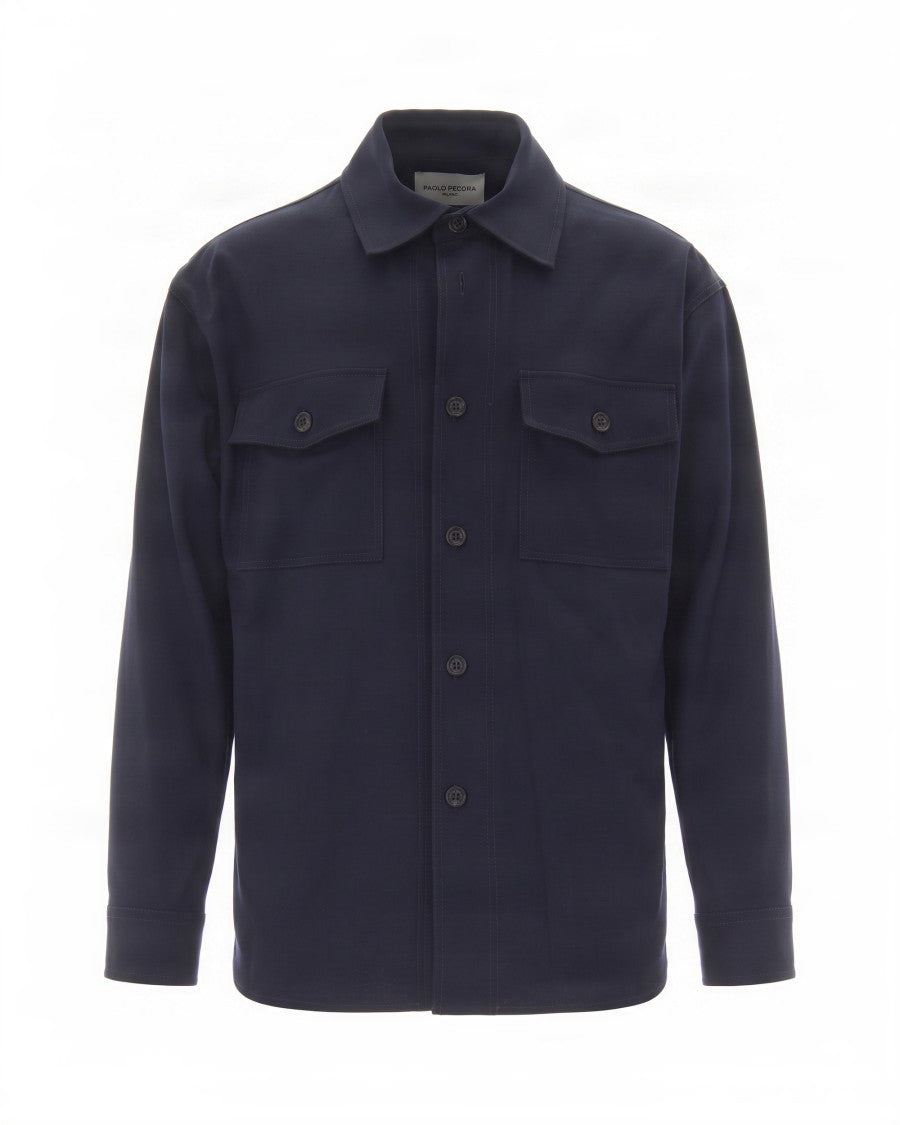 Paolo Pecora Button-Down Casual Jacket With Classic Shirt Collar