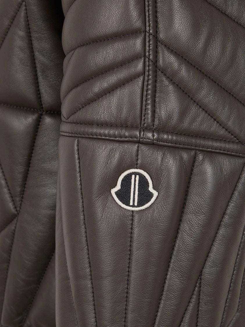 Moncler X Rick Owens Black Geocamo Quilted Cropped Jacket