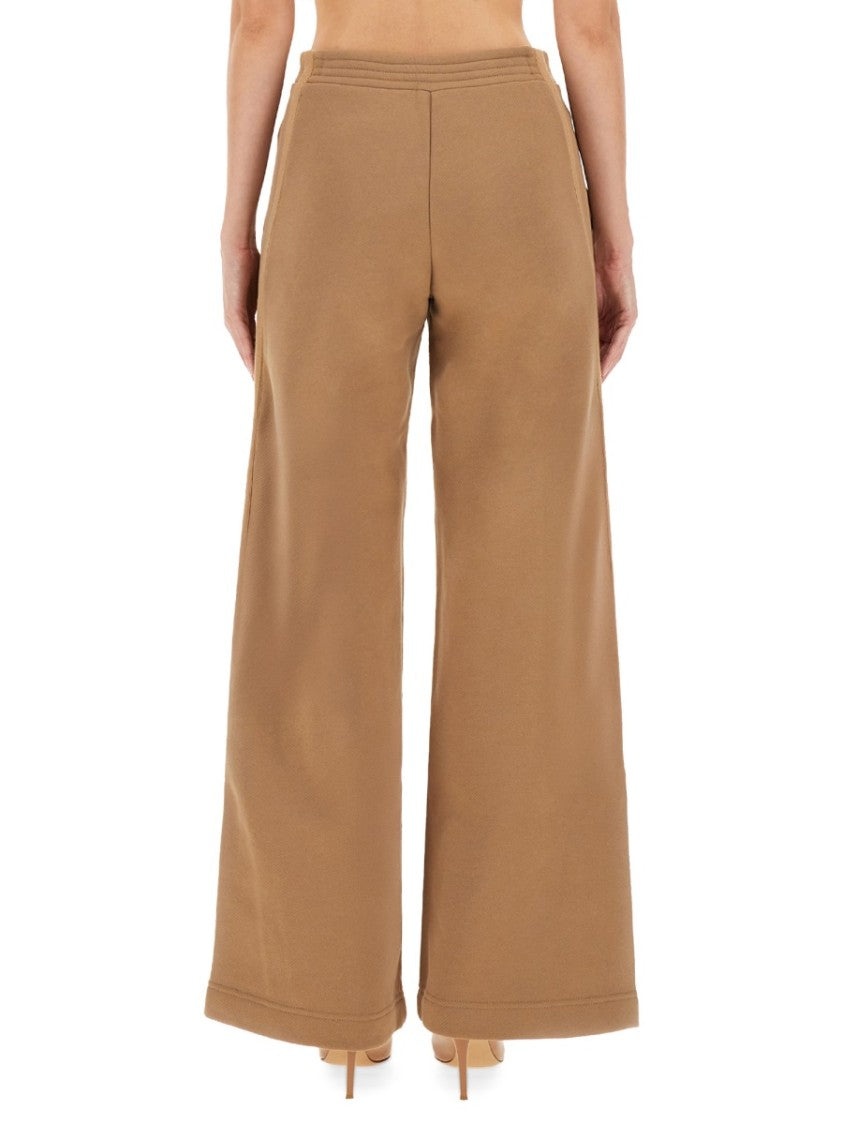 Max Mara Brown Wide-Leg Pants With Subtle Seam Details