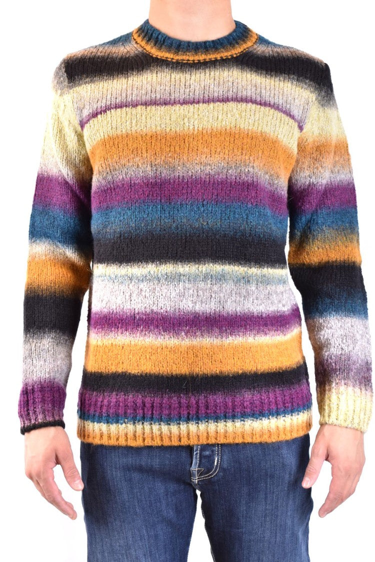 Dondup Horizontal Stripe Knitwear Sweater In Multicolor Palette