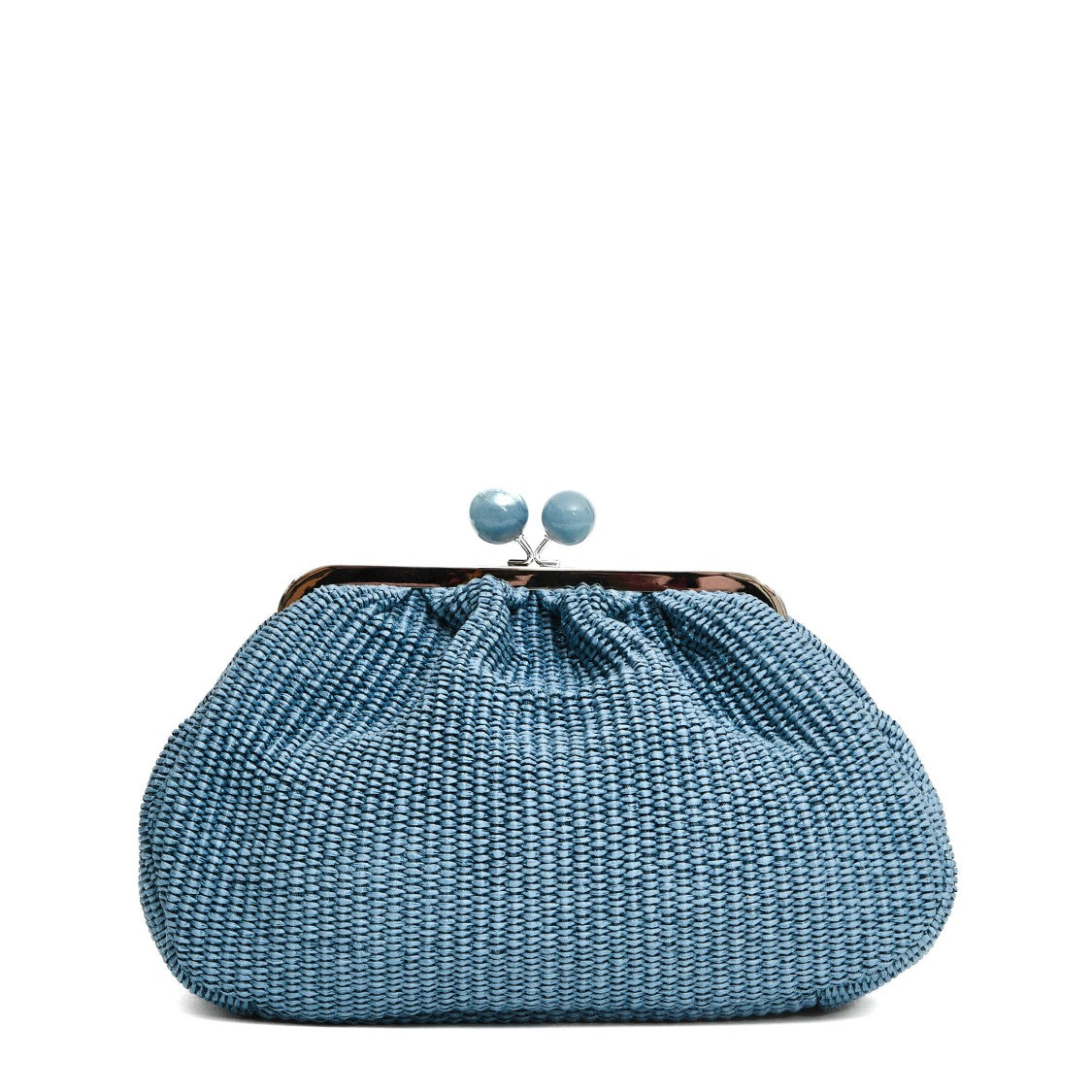 Max Mara Large Blue Raffia Pastry Bag