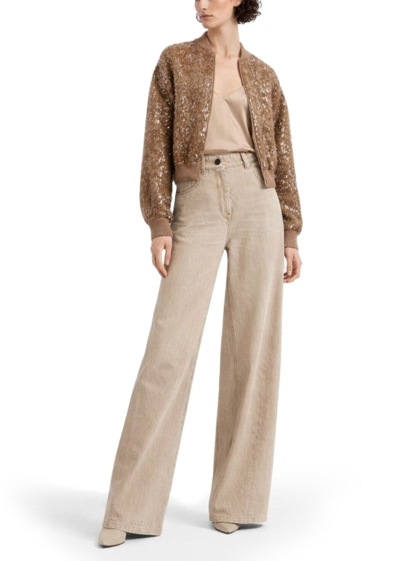 Brunello Cucinelli High-Waisted Vintage-Wash Cotton Barrel Jeans
