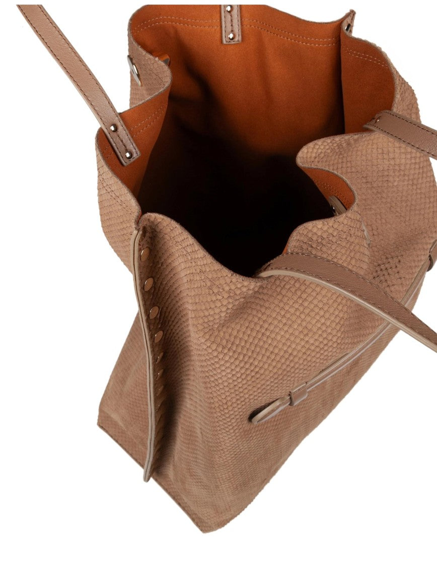 Zanellato Amoretto M Leather Tote Bag, Beige