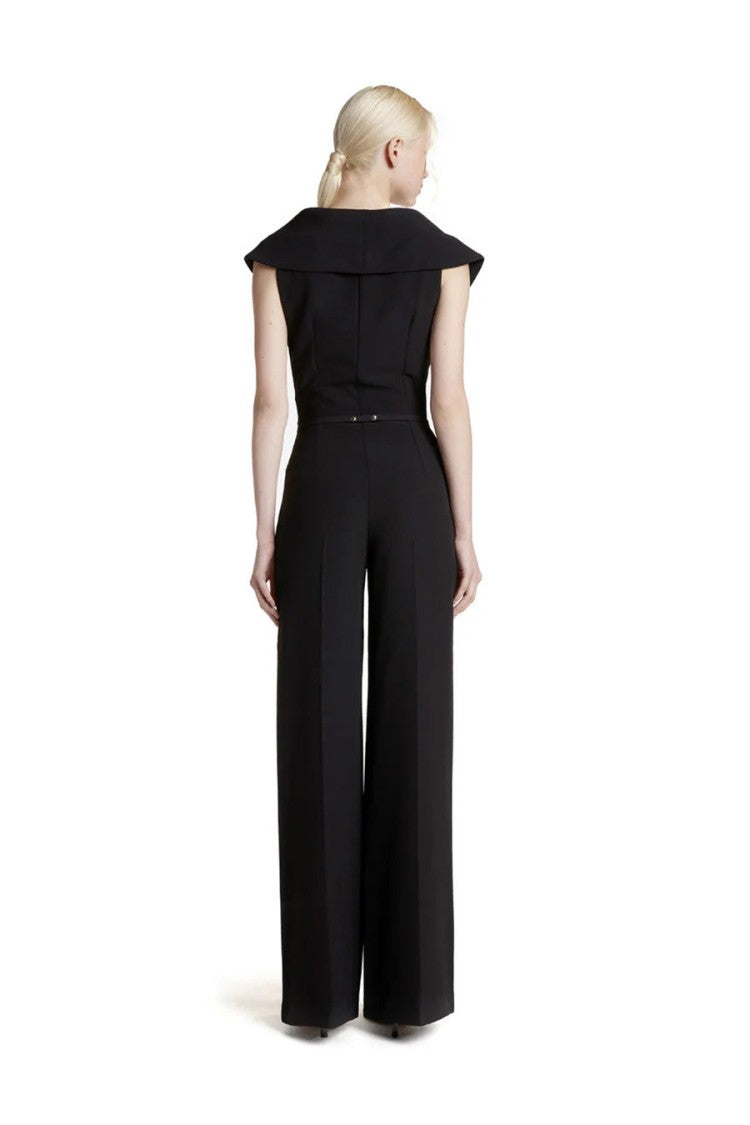 Simona Corsellini Black Crepe Wide-Leg Jumpsuit