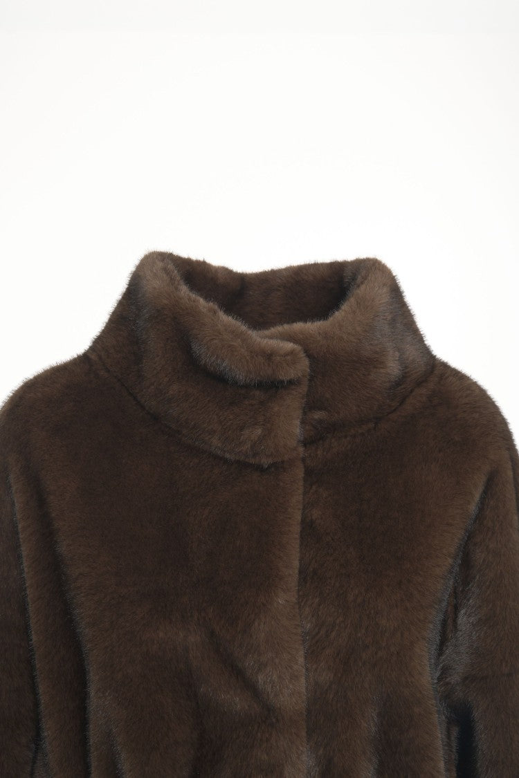 Bully Faux Fur Jacket With Belt At The Waist