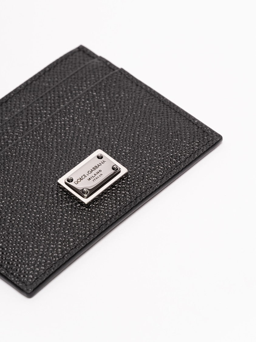 Dolce & Gabbana Black Calf Leather Card Holder