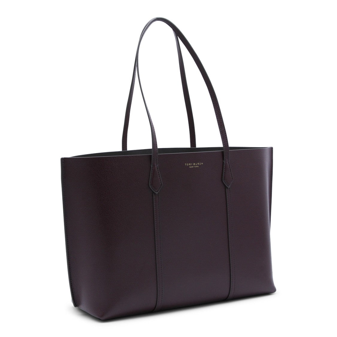Tory Burch Dark Brown Leather Tote With Logo