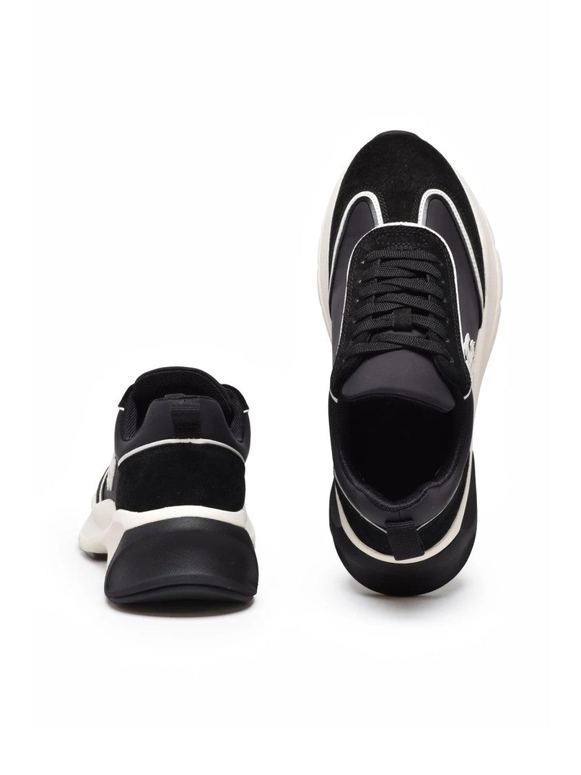 Tory Burch Black Leather-Blend Trainer Sneakers