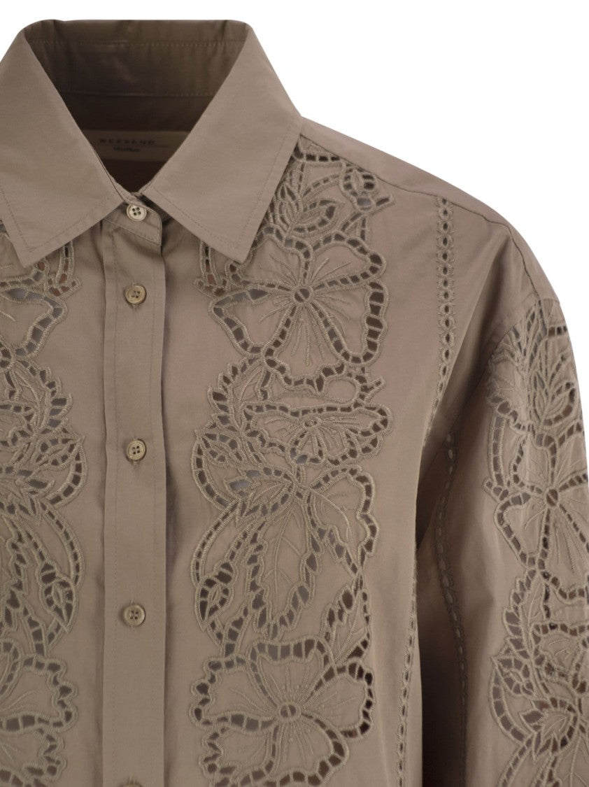 Max Mara Elmi - Embroidered Soft Poplin Shirt