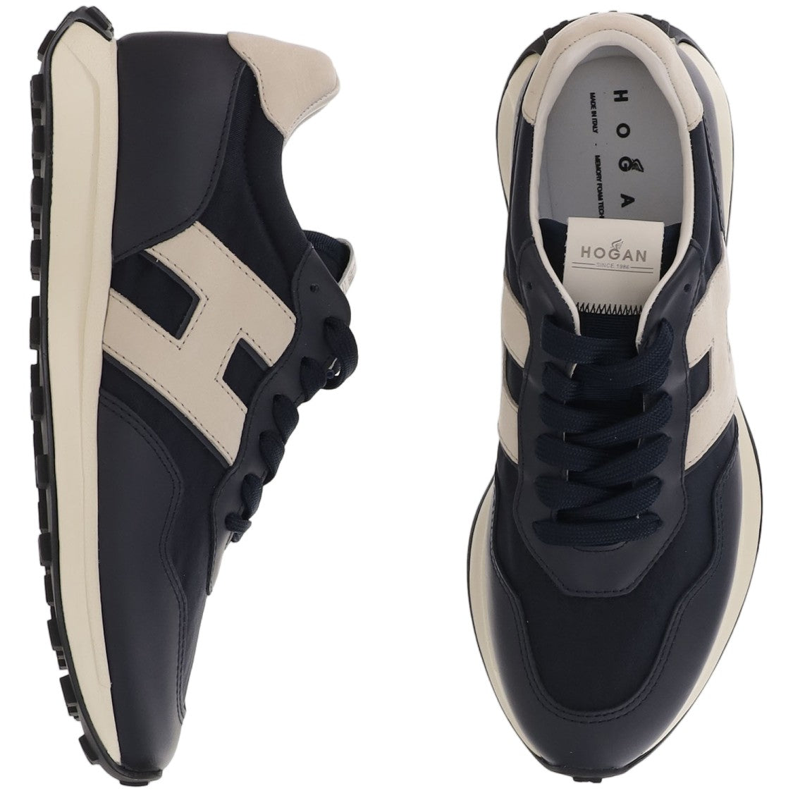 Hogan H601 Grey Perforated Leather Mesh Sneakers