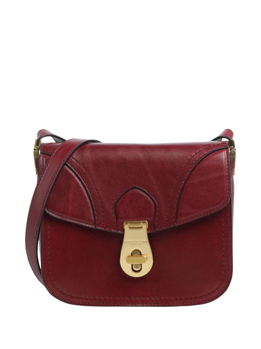 The Bridge Structured Shoulder Bag With Gold-Colored Turn Lock