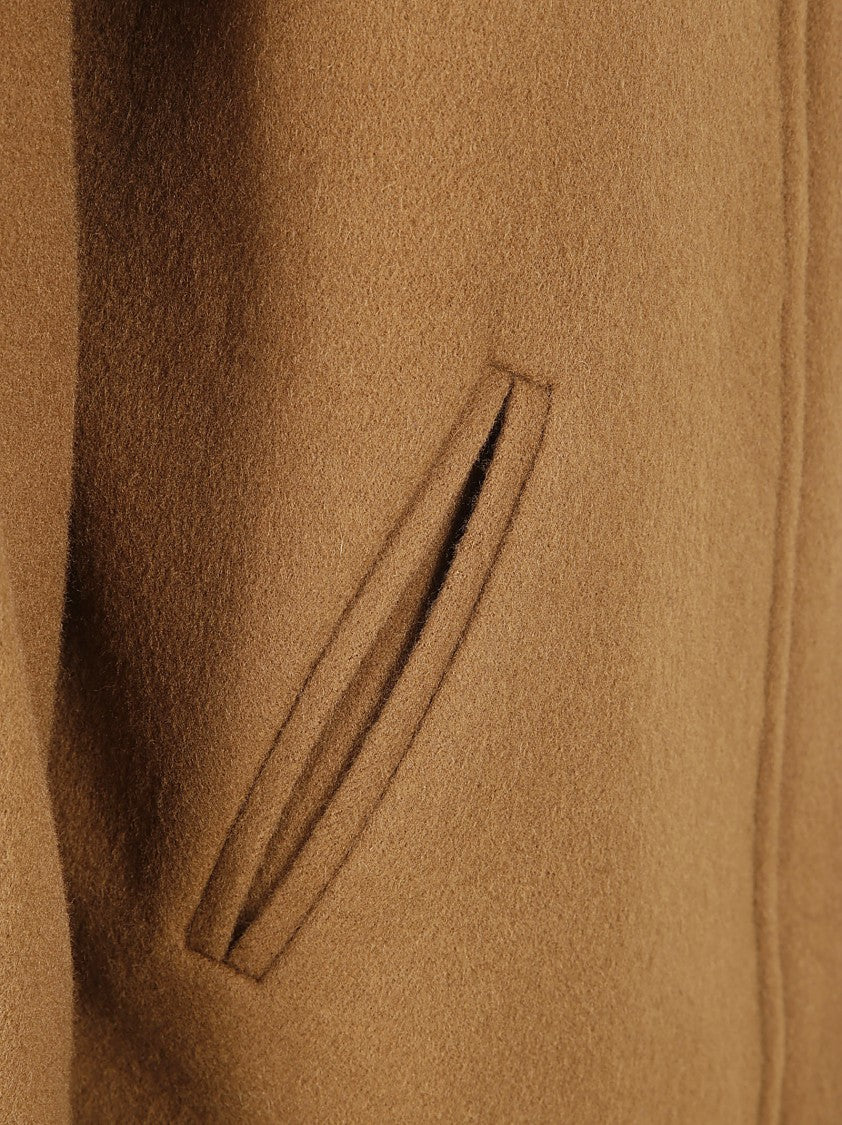 Isabel Marant Brown High Collar Coat With Relaxed Silhouette