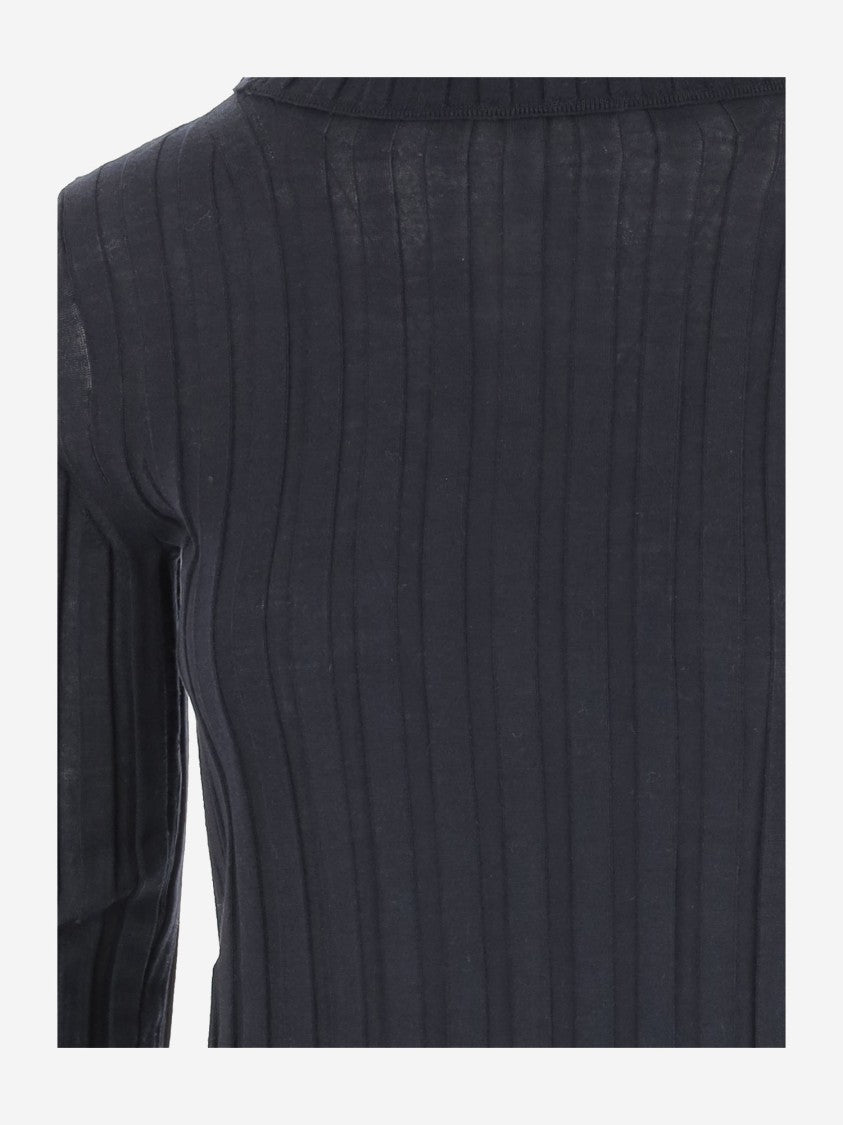 Carven Ribbed Wool And Silk Sweater