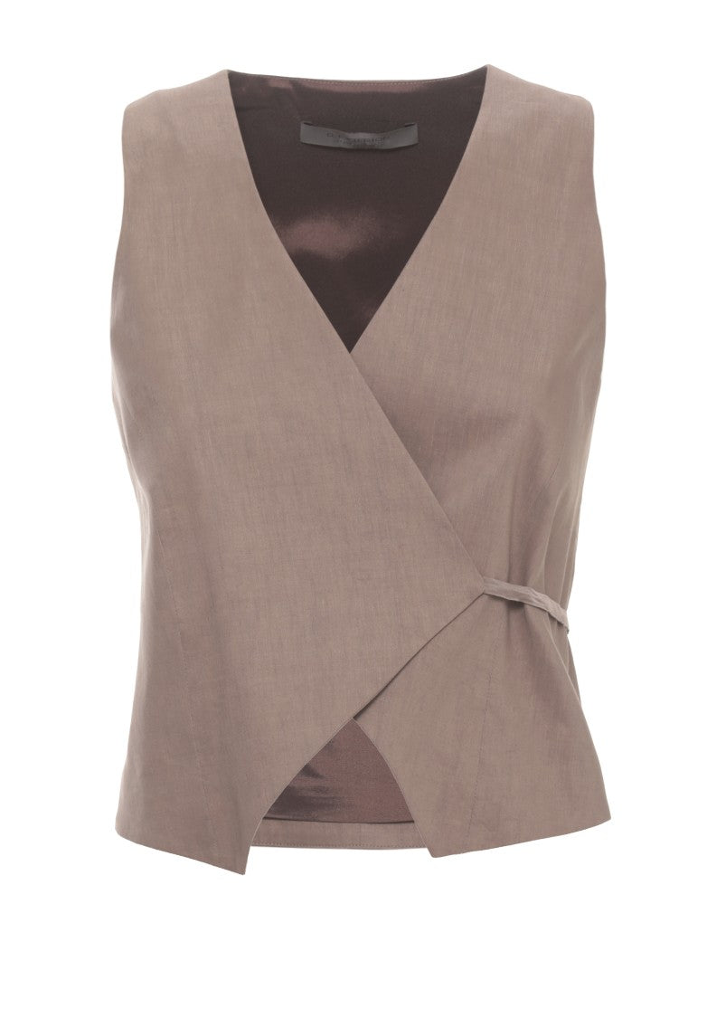 D. Exterior Brown Vest With Laces Vest