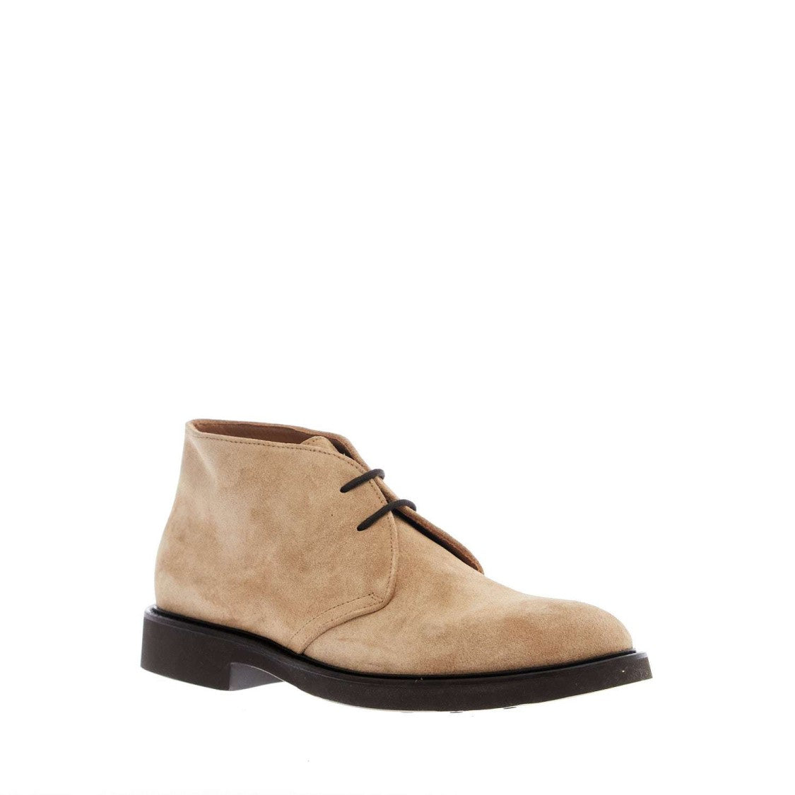 Doucal's Beige Suede Leather Lace-Up Shoes