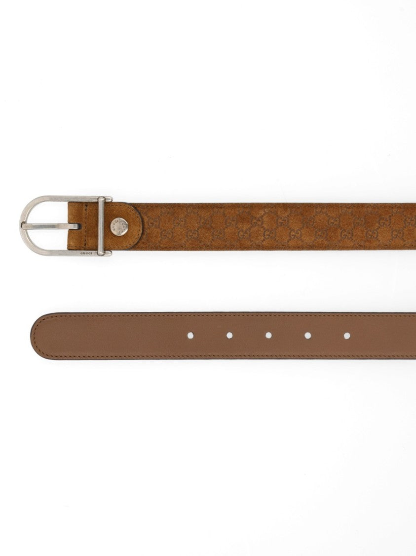 Gucci Reversible Silver Buckle Calfskin Belt
